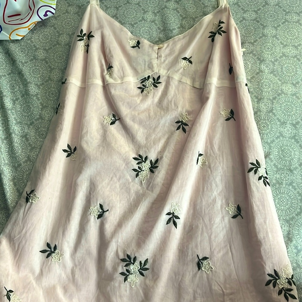 American Eagle outfitters pink spaghetti strap dress with flowers